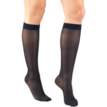 Truform Transparante Compressiekousen, 15-20 mmHg, Dames Knielengte, 20 Denier, Marine, Medium