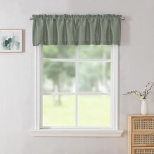 Chyhomenyc Uptown Sage Groene Valance voor Raam, Faux Zijde Verduisterend Stof voor Kleine Vensters