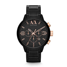 A|X ARMANI EXCHANGE Montre Chronographe Homme Acier Inoxydable Noire (Modèle: AX1350)