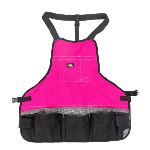 Dickies Dickies 16-Pocket Workshop Bib Apron, Durable Canvas, Adjustable Belt, Pink (57146)
