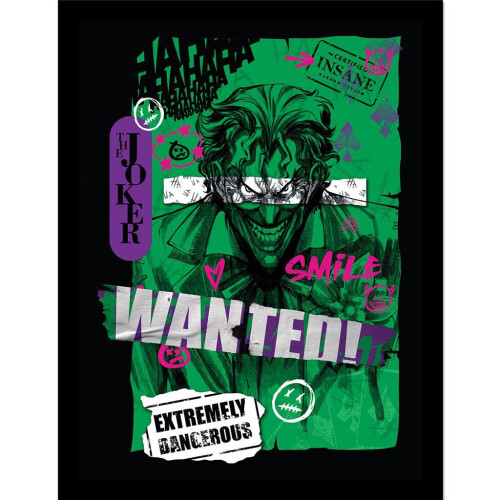 Batman Batman Joker Wanted Framed Poster