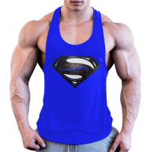 (Royal Blue,S)Herren Bodybuilding Tank Top Muskel Tshirt Gym Fitness Stringer 3D Shirts Superman