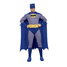 (M, Blue/Grey) Batman Mens Logo Costume