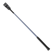 (21in, Navy/White) Shires Threaded Leather Horse Riding Whip