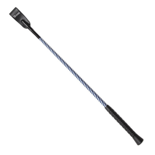 (21in, Navy/White) Shires Threaded Leather Horse Riding Whip