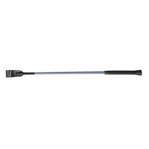 (21in, Navy/White) Shires Threaded Leather Horse Riding Whip 1