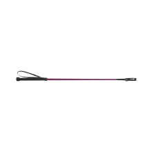 (24in, Black/Raspberry) Shires Childrens/Kids Thread Stem Leather Horse Riding Whip