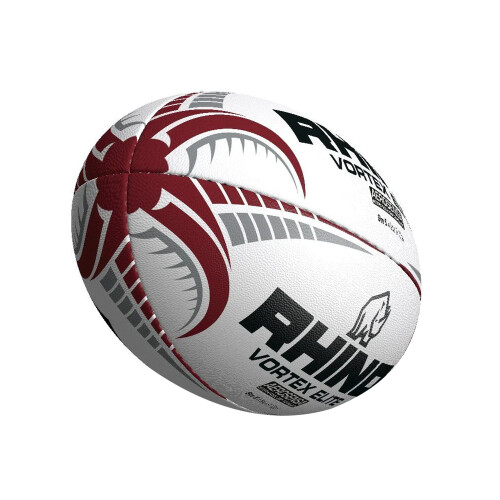 (2, White) Rhino Vortex Elite Replica Rugby Ball 2