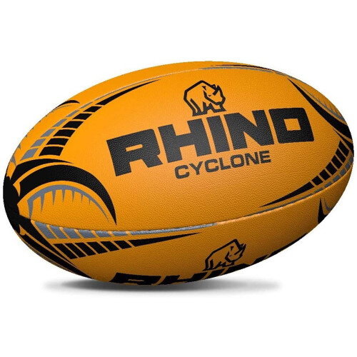 (5, Fluorescent Orange) Rhino Cyclone Rugby Ball 1