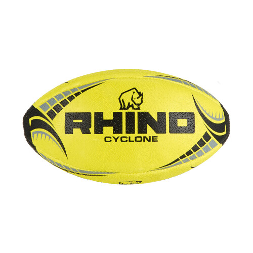 (5, Fluorescent Yellow) Rhino Cyclone Rugby Ball 2