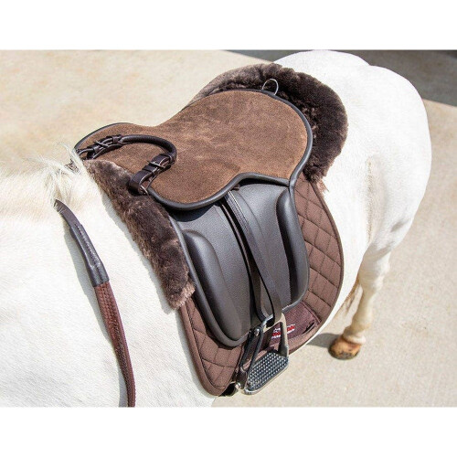 (One Size, Havana) Aviemore Leather Pony Saddle Pad 1