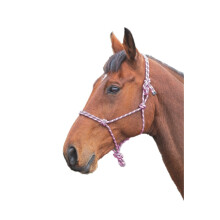(One Size, Pink/Black) Shires Rope Horse Headcollar