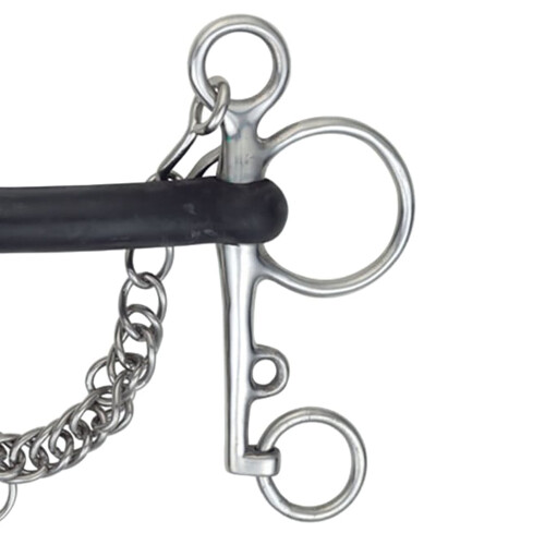 (5in, Black/Silver) Shires Hard Rubber Horse Pelham Bit 2