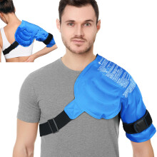 MEDLOT Schouder IJs Pack Wrap, Grotere Koudetherapie Ondersteuning voor Schouderpijn, Herbruikbare Gel Kompress