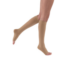 JOBST Relief Kniestrümpfe mit graduierter Kompression 20-30mmHg - Bequemes Unisex Design - Offene Zehen, Beige, XL