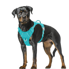 BARKBAY Geen Trek Hondentuig Groot Reflecterend met Voorclip en Handvat voor Wandelen Training