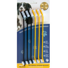 Pet Republique Dog Toothbrush Set van 3 - Dubbelhoofdig Tandheelkundig Borstels voor Honden en Katten