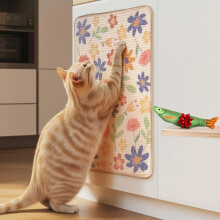EVOMOTIVE SCRATCHABLE Sisal Kat Krabber, [+ Catnip Vis], Wand Krabber, Bank Bescherming, Krabmat - 24 X 15.8 Met 12 Plakhaak en l