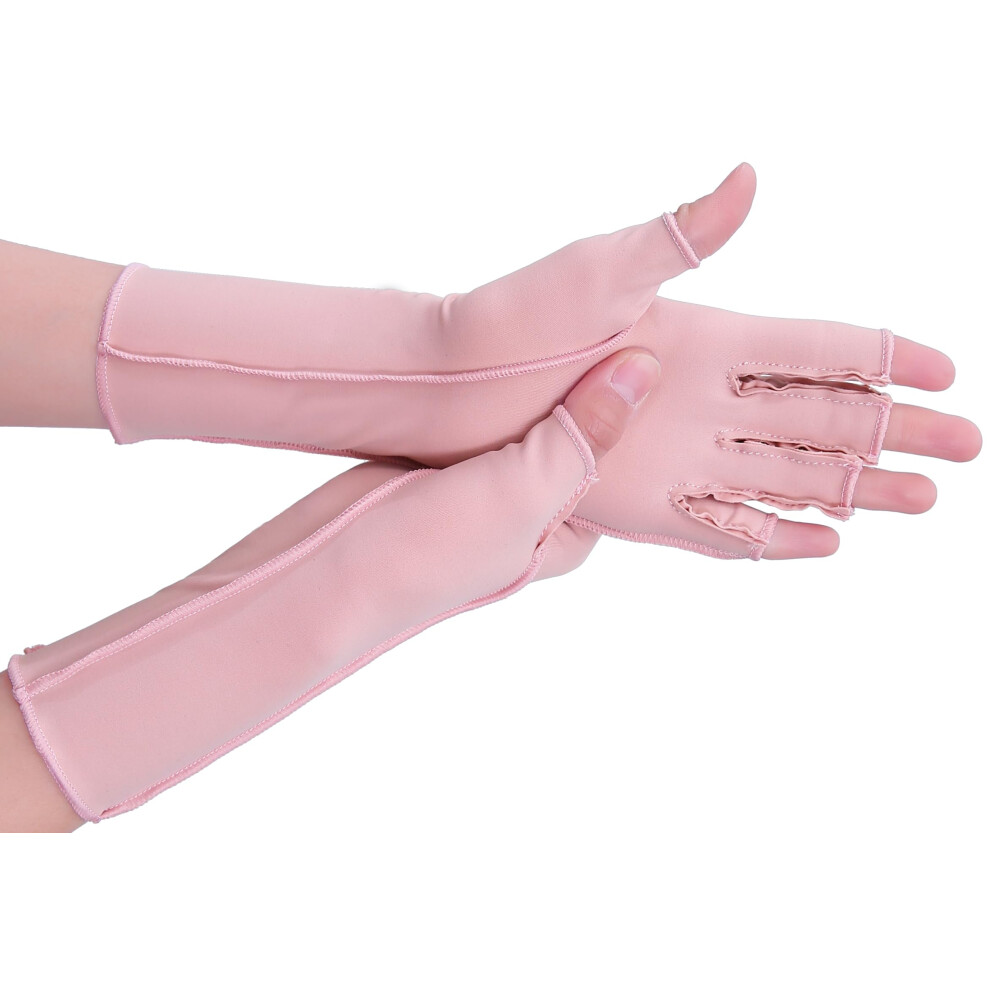 Nurcom Compression Arthritis Gloves, Rheumatoid Pain Relief Compression Gloves For Women & Men, Premium Fingerless Circulation Gloves For Arthritis &