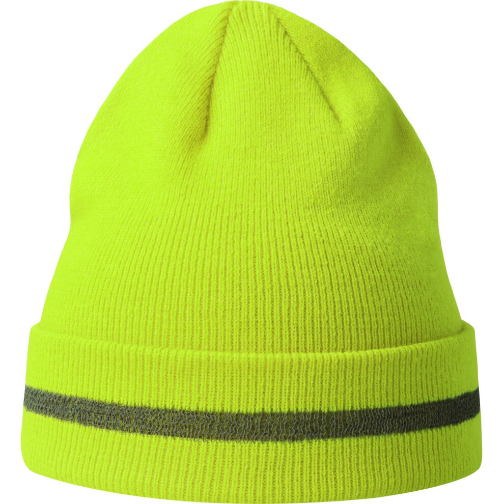 (One Size, Safety Yellow) Atlantis Unisex Adult Workout Recycled Hi-Vis Beanie 5063300861196