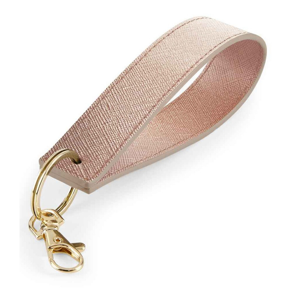 Bagbase (One Size, Rose ) Boutique Wristlet Keyring Gold