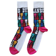 (7 UK-11 UK, Black/White/Pink) Bob Dylan Unisex Adult Guitar Ankle Socks