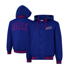 Ultra Game NFL Officiële Hooded Bomber Satin Jas, Buffalo Bills, Teamkleur, Groot
