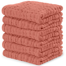 Toallitas de Muselina para Bebés Comfy Cubs 6 Pack - Suaves y Absorbentes 10"x10"