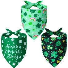 Agroon St. Patrick's Day Hundebandanas XL 3PCS, 6 Muster Grüne Tücher für Jungen und Mädchen