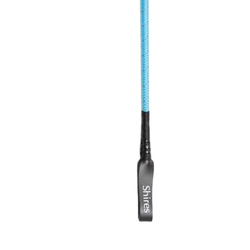 (26in, Bright Blue) Shires Threaded Leather Horse Riding Whip 2