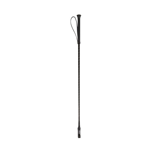 (26in, Black) Shires Threaded Leather Horse Riding Whip 1