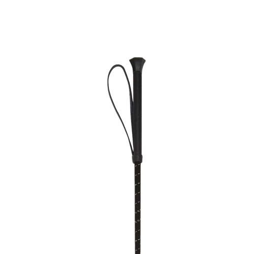 (26in, Black) Shires Threaded Leather Horse Riding Whip 2
