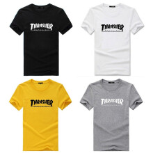 T Thrasher Fashion Shirt Flame Skateboard Magazine Men Tee Women Whitel