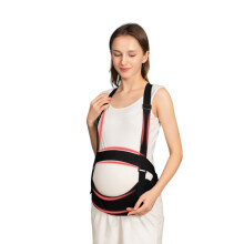 (Black, M) Maternity Breathable Belly Band Pain Relief With Band Elastic Reinforced