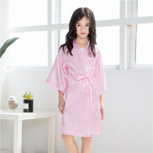 (Pink, 12 Height=130-145CM) Bathrobe Girls Robes Pajamas Clothing For Kids Clothes Dress Night Nightgown