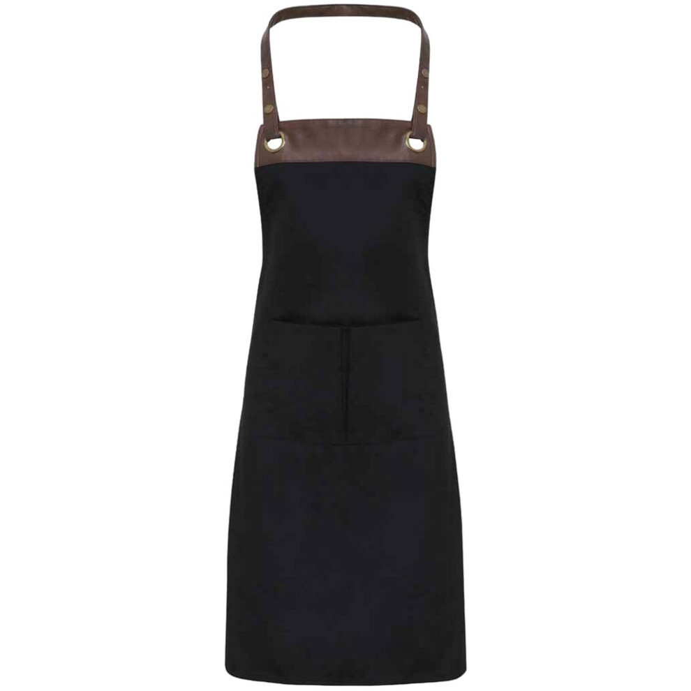 (One Size, Black/Brown Denim) Premier Espresso Bib Apron 5063527348258