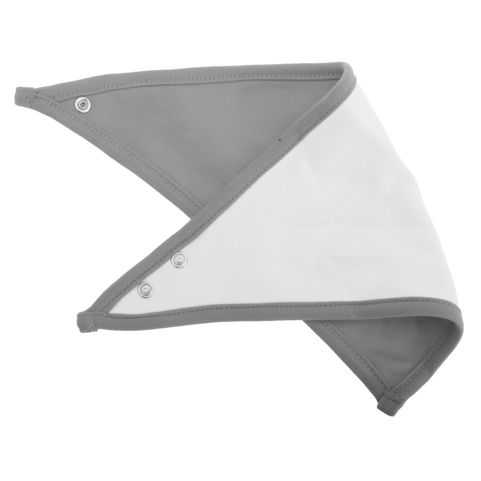 Babybugz (One Size, White/Heather Grey) Baby Plain Bandana Bib (Pack Of 2)