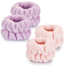 4 Pcs Wrist Bands for Washing Face-Dorbetar, Microfiber Wrist Towels for Washing Face, Spa Wristbands for Washing Face, Face Wash Wristbands, Arm Band