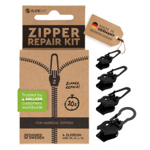 Reemplazo de tirador de cremallera ZlideOn - Negro, multipack normal (4 piezas)