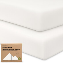 Set di 2 Lenzuola Impermeabili per Lettino 52X28 in Cotone Organico Neutro