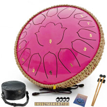 BETESINE 13-Inch 15-Note Stalen Tong Drum - C majeur - Handpan Drum voor Meditatie, Yoga & Ontspanning