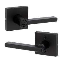 Manilla de Puerta de Almacenamiento con Llave Kwikset Halifax, Exterior Reversible en Negro Mate