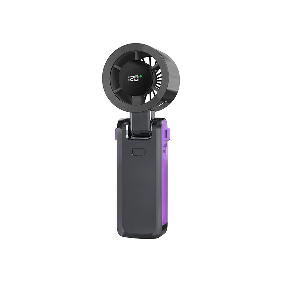 Handheld Infinitely Variable Speed Folding Fan 120 Wind Speeds Adjustable Portable Turbo Fan For Outdoor Travel Grey 4711270906942