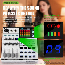 SN800 Live Sound Card Voice Changer Audio Mixer for Broadcast Recording KTV Music Audio Multifunctional Live Sound Card