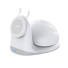 2-in-1 Snail Wireless Charger Night Light 15W Wireless Charge 3 Lighting Modes Desk Stand Rechargeable LED Table Lamp