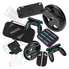 For 2 Host Grip Protective Case &Storage Bag& Charging Base &Wireless Game Steering Wheel 2