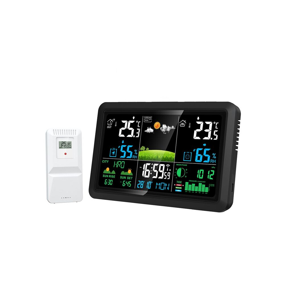 Multifunction Tuya Weather Station Air Quality Temperature Humidity Meter Moon Phase Air Pressure Weather Clock Uk Plug 6033105648567
