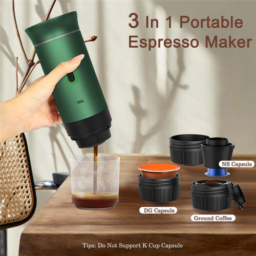 Portable Espresso Machine  Espresso Machine Compatible with Ground Coffee, Large and Small Capsules