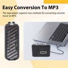 Portable Cassette Player Cassette Recorder USB C Cassette Tape to MP3 Converter Cassette Tape Player with Headphone B