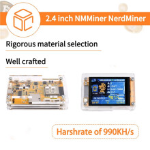 990KH/S NMMiner NerdMiner Upgraded Harshrate 2.4 Inch Display Bitcoin Crypto Solo Lottery Miner NerdMiner